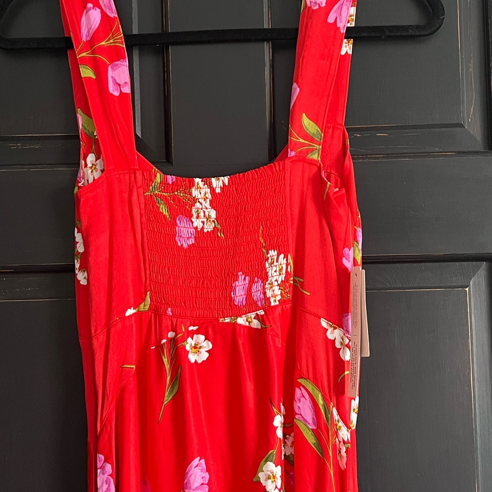 *Anthropologie* Maeve Red Floral Dress - Picture 4 of 8